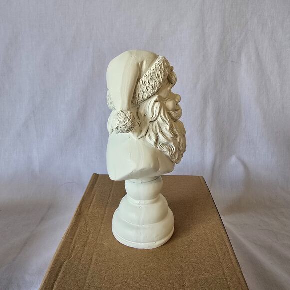 Neutral Santa Bust Christmas Tabletop Xmas Decor, White, Holiday Time 5.75" NIB - Picture 5 of 12
